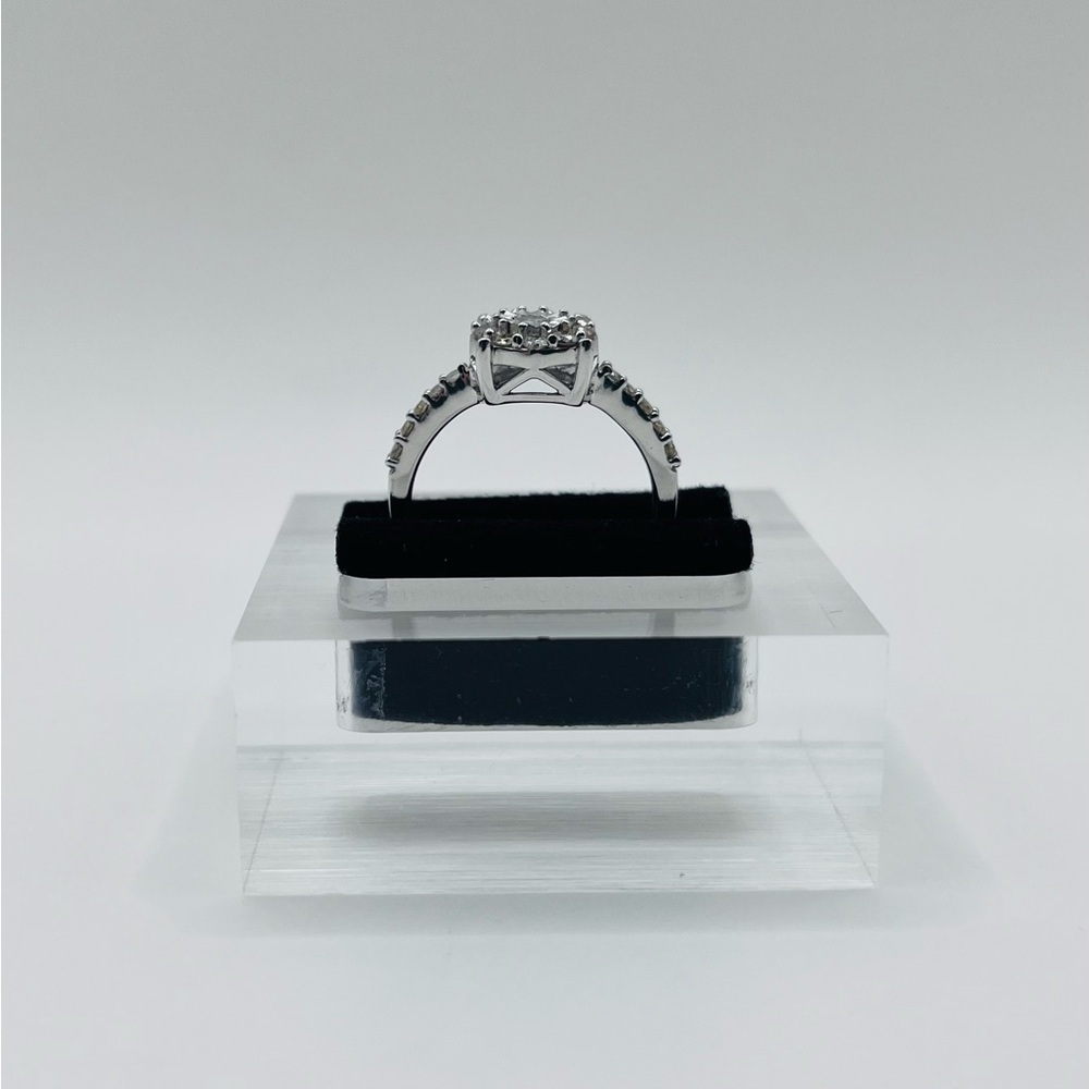 0.50 CT Natural Diamond Round Silver Ring - Picture 3 of 6